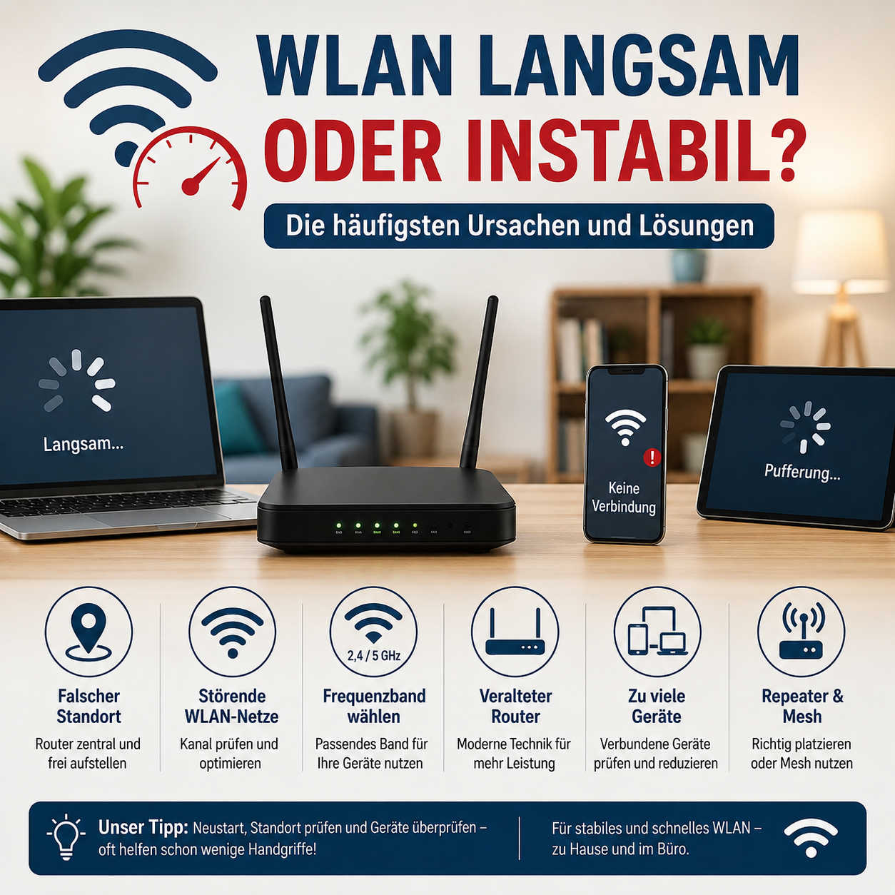 WLAN langsam oder instabil? Die häufigsten Ursachen und Lösungen